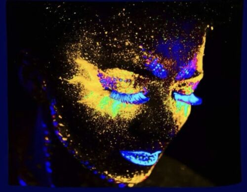 Blacklight Reactive Hippy Tapestry, Trippy Sexy Woman Neon Art, Bedroom Aesthetic Wall Decor, UV Light Wall Hanging, Home Dorm Apartment Decor