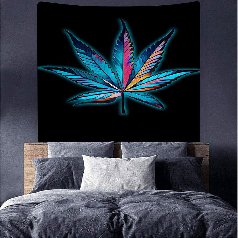 Marijuana Weed Leaf Tapestry, Cannabis Leaves Wall Hanging, Psychedelic Trippy Tapestry, Aesthetic Wall Art Decor for Bedroom Living Room