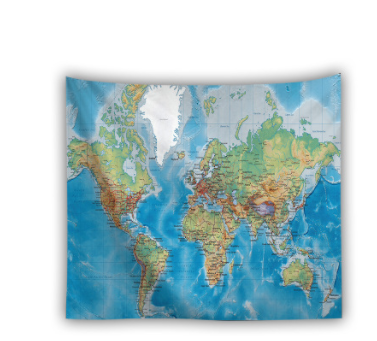 World Map Tapestry, Map Tapestry Wall Hanging, Modern Large Wall Decoration, Map Art, World Map Gift, for Living Room Bedroom Dorm