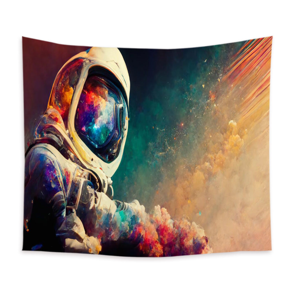 Blacklight Astronaut Tapestry, Trippy Fantasy Outer Space Tapestry, Psychedelic Black light Galaxy Poster For Living Room Bedroom Dorm Décor