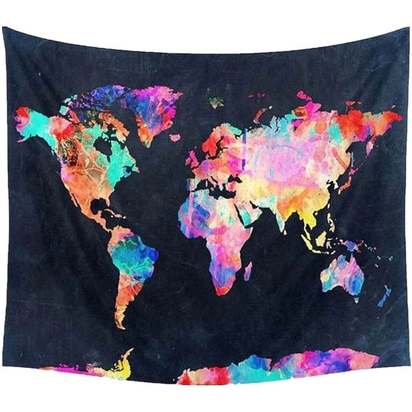World Map Tapestry, Black Map Tapestry Wall Hanging, Modern Large Wall Decoration, Map Art, World Map Gift,  for Living Room Bedroom Dorm