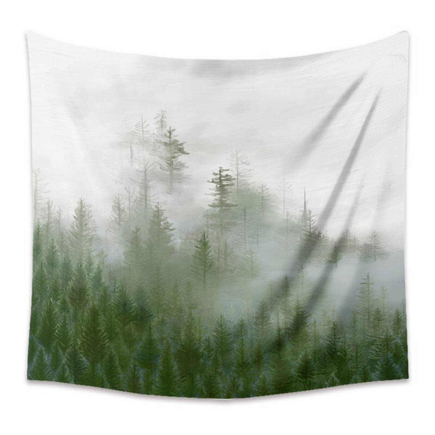Misty Forest Art , foggy forest art, Forest Tapestry, Nature Tapestry, large dorm wall décor, psychedelic tapestry, for Bedroom Living Room
