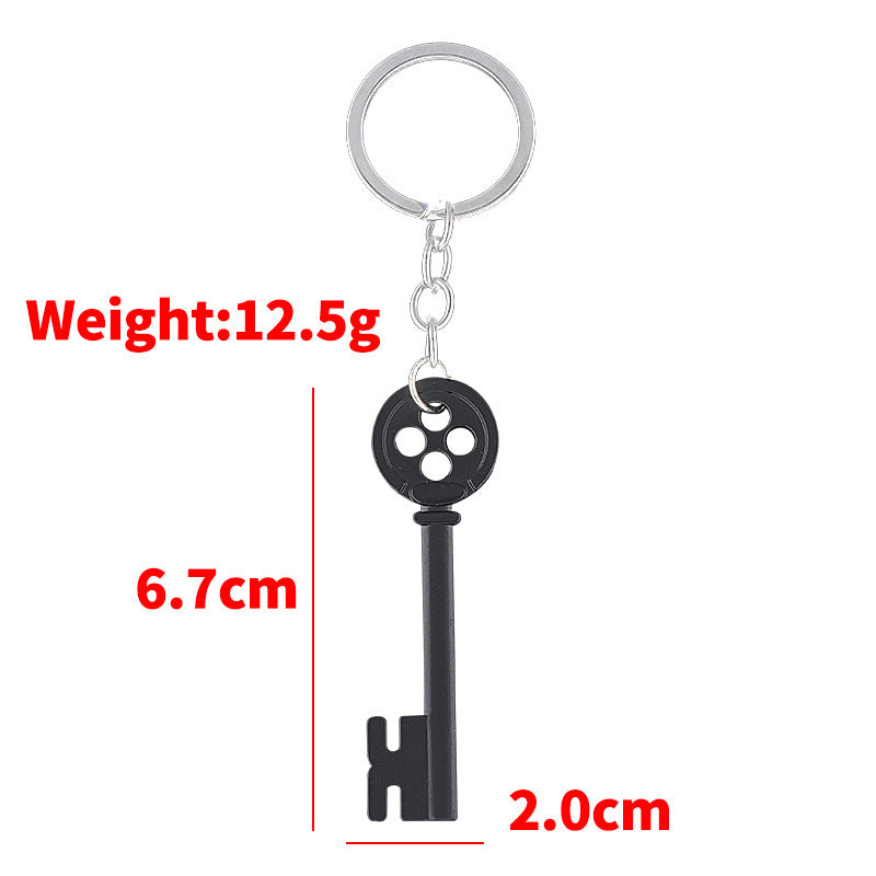 Stylish Black Key Necklace Inspired by Terror Movie Coraline Mother Cosplay Events Cosplay Key Necklace Pendants Black for Women