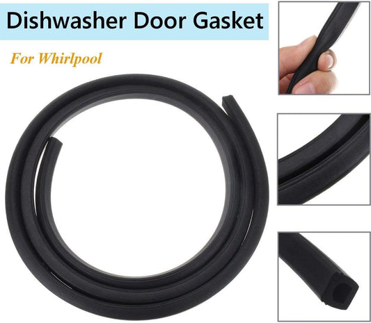 Dishwasher Rubber Door Seal Gasket for Whirlpool 902894 WP902894 PS2097160 Black