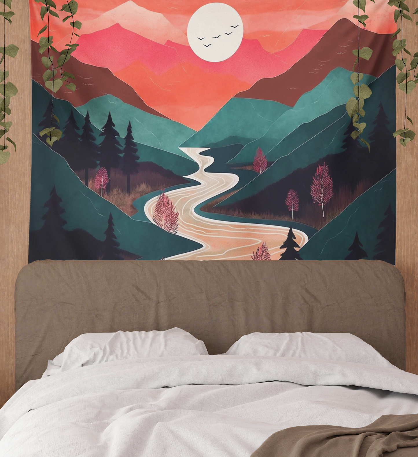 Nature Wall Tapestry, Mountain Tapestry, Scenic Landscape Hanging, Abstract Art Print, Boho Home Decor Aesthetics Bedroom Living Room Dorm