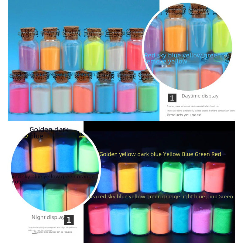 Factory wholesale luminous powder phosphor DIY fishing tackle luminous powder nail injection powder 10 grams
