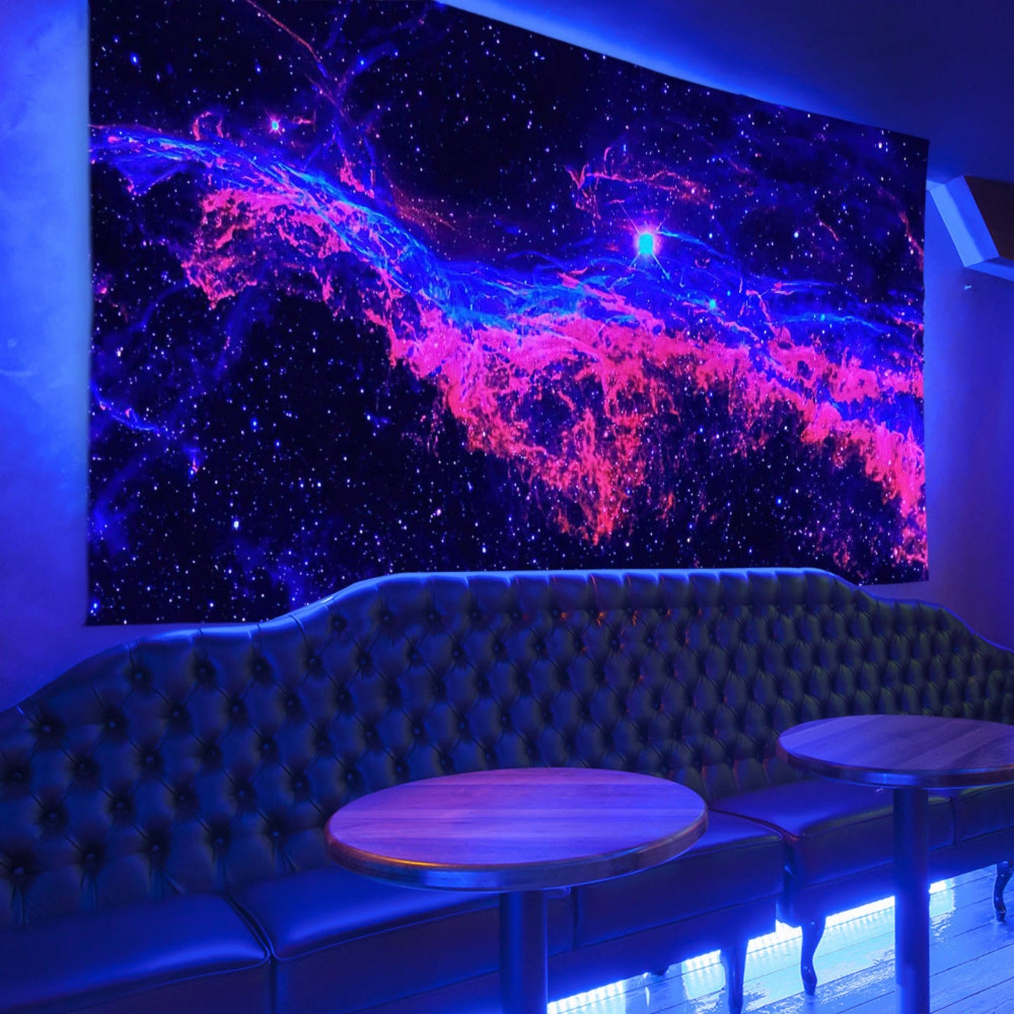Black Light Tapestry, Space Tapestry, Starry Sky Wall Hanging, Psychedelic Galaxy Blacklight Poster, Trippy Uv Reactive
