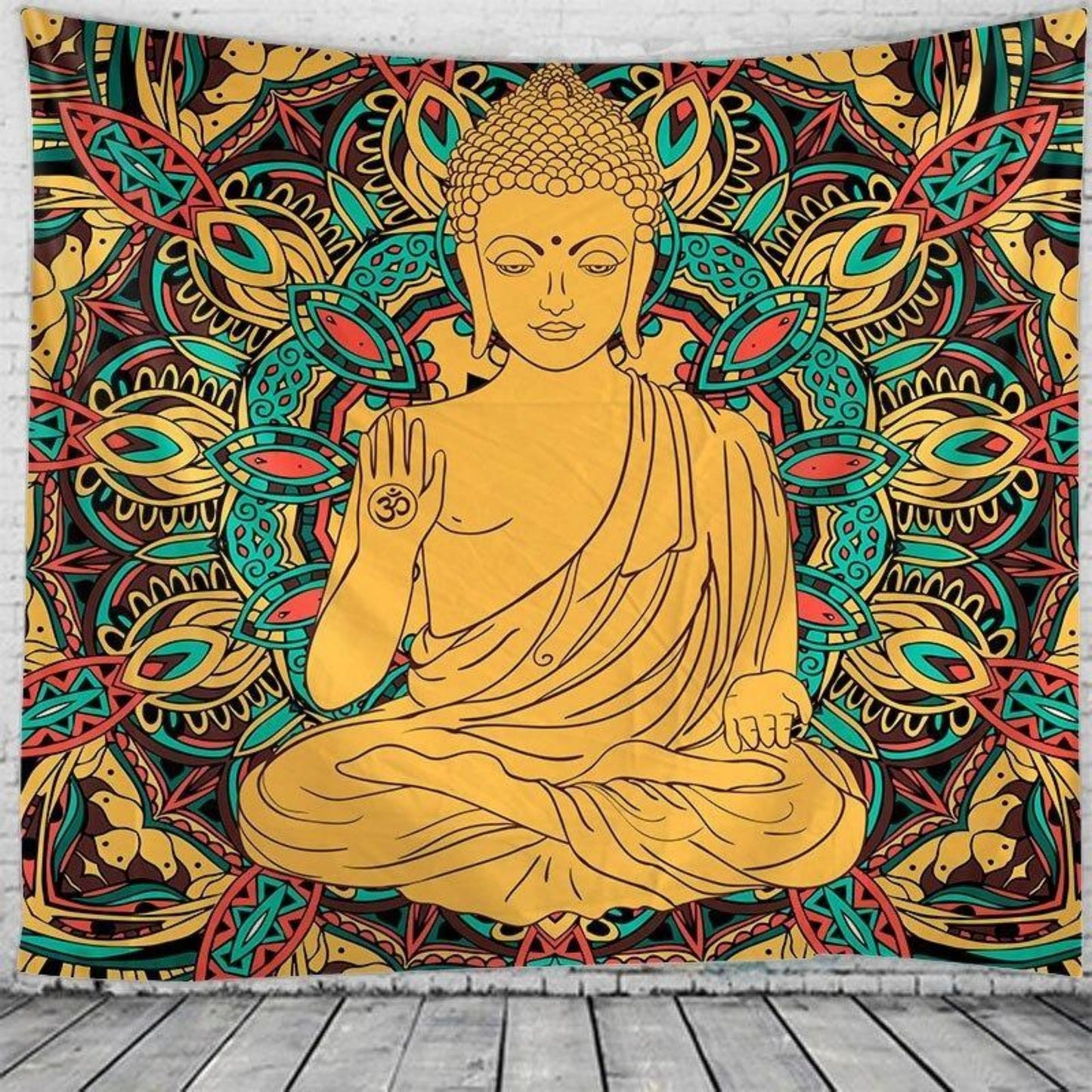 Buddha Tapestry, Buddhist Wall Hanging , Spiritual Wall Art , Meditation Room Décor, Tibetan Mandala, Yoga Mat, Zen Buddhism