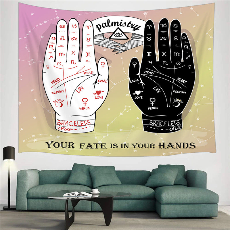 Palmistry Wall Tapestry, Your Fate Is In Your Hand, Palm Reading Wall Hanging Poster, Print Wall Art Décor, Astrology Wall Art