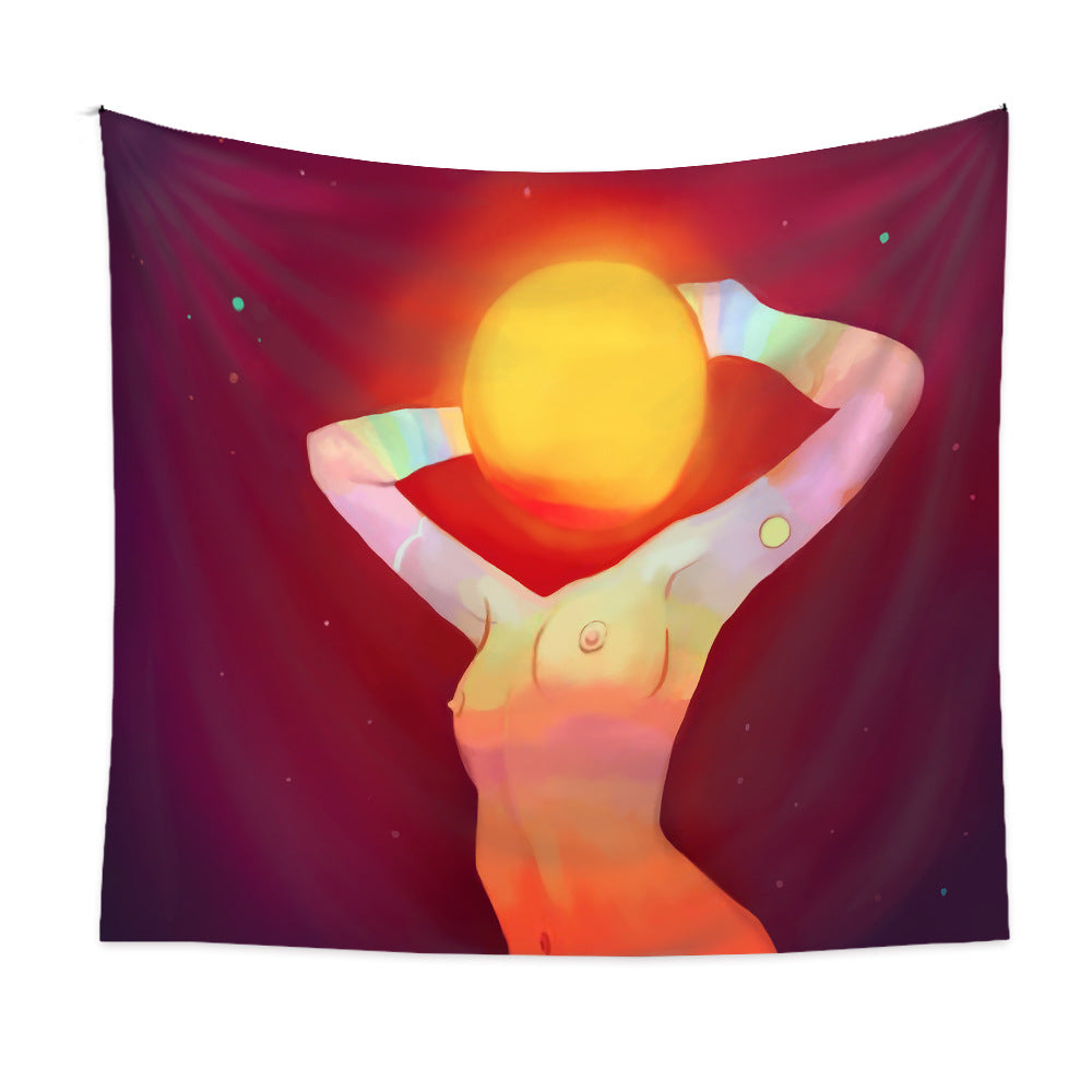 Nude Woman Tapestry, Abstract Art Wall Hanging , Female Body Tapestry, Large Tapestry , Spiritual Psychedelic Mandala, for Bedroom Décor