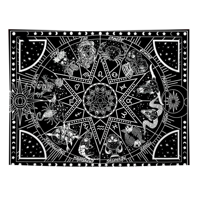 Constellation Stars Tapestry, Witchy Aesthetic Wall Tapestry, Tarot Card Cloth, Zodiac Astrology Wall Hanging Décor for Living Room, Dorm