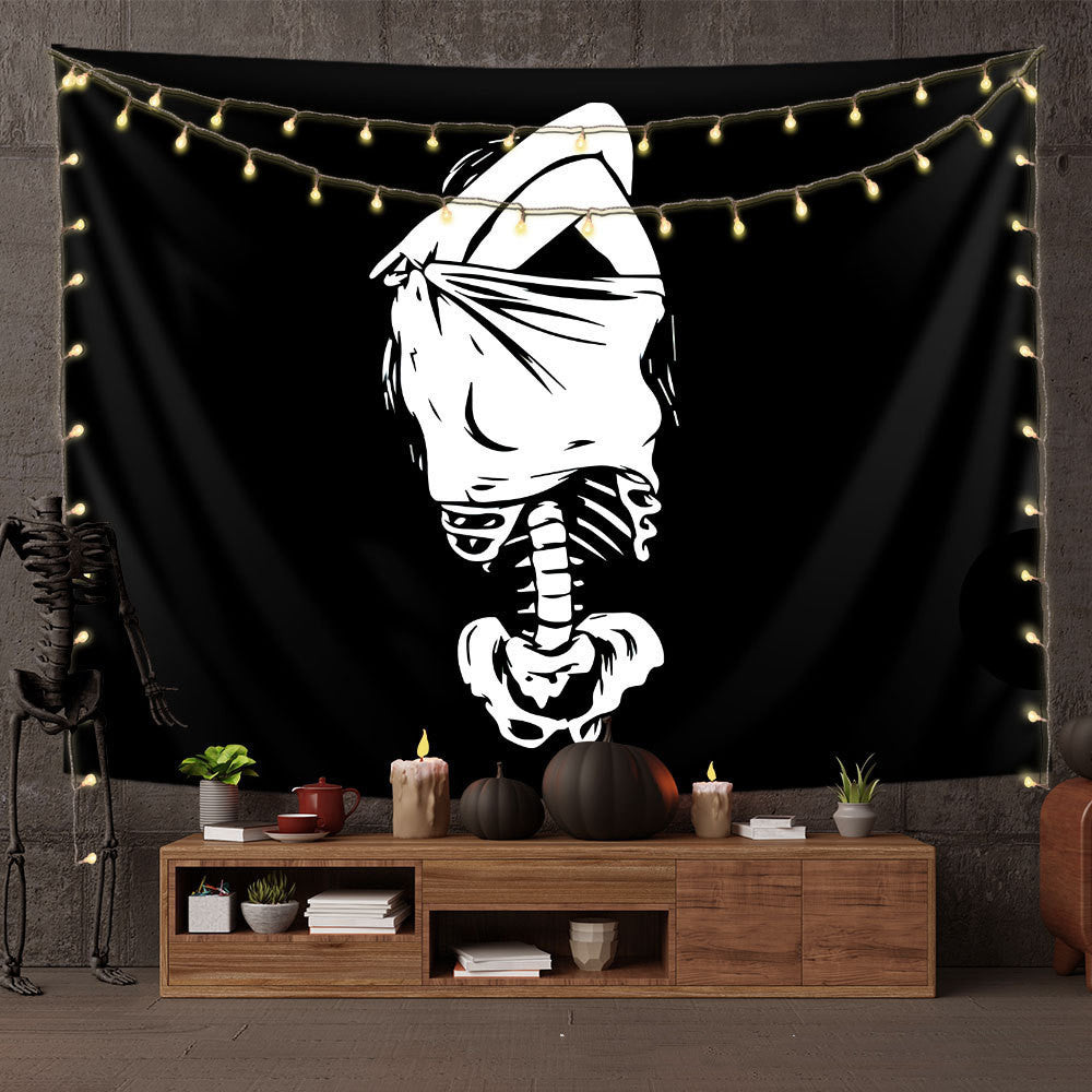 Skeleton Lovers, Skull Wall Tapestry, Astrology Divination , Witchcraft Decoration, Bedroom Decor Skeleton Background Gobelin Tapisserie