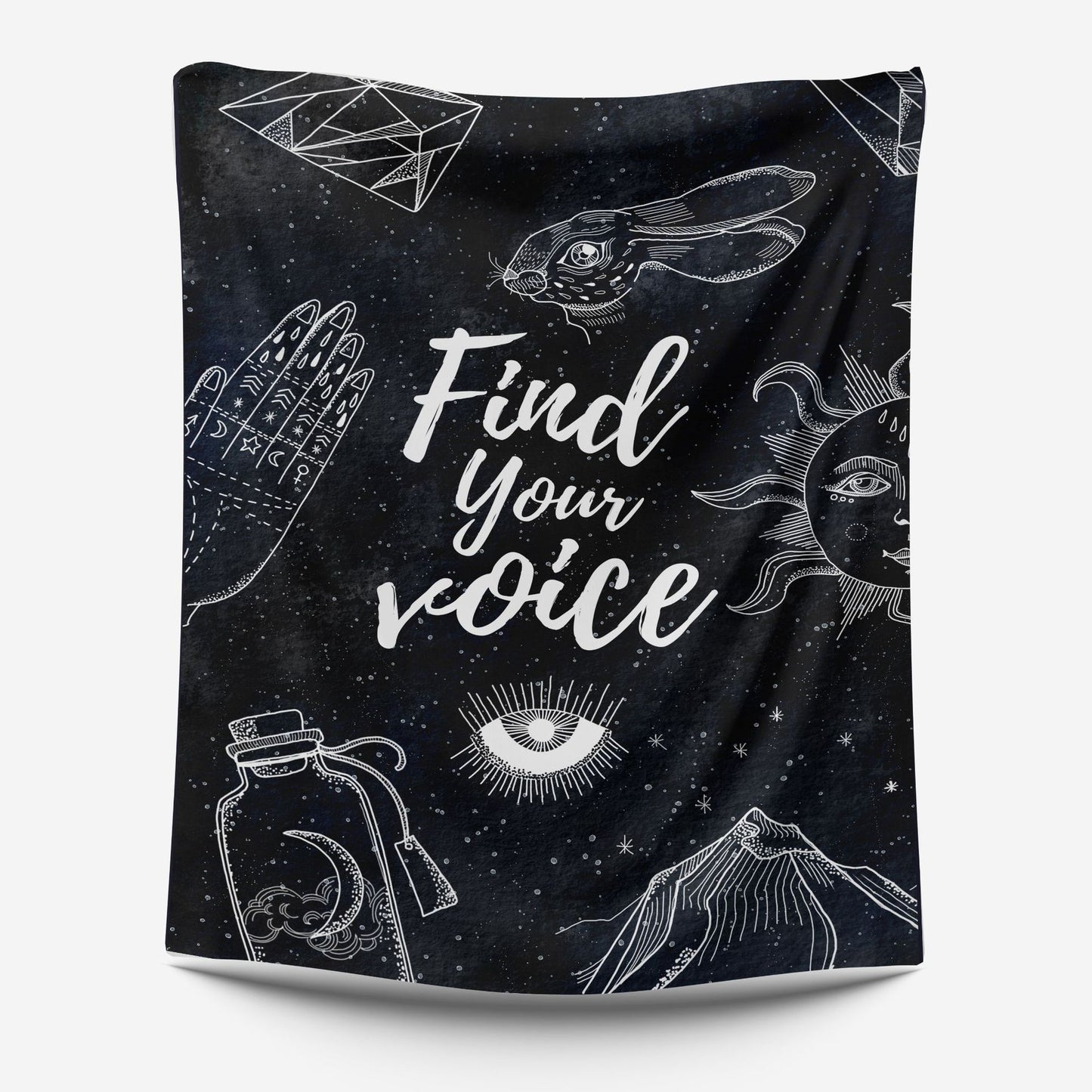 Line Moon Tapestry Wall Decor  Mounted