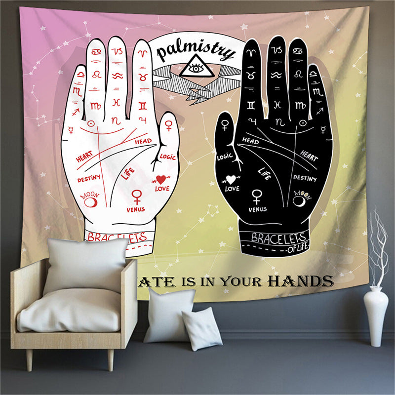Palmistry Wall Tapestry, Your Fate Is In Your Hand, Palm Reading Wall Hanging Poster, Print Wall Art Décor, Astrology Wall Art