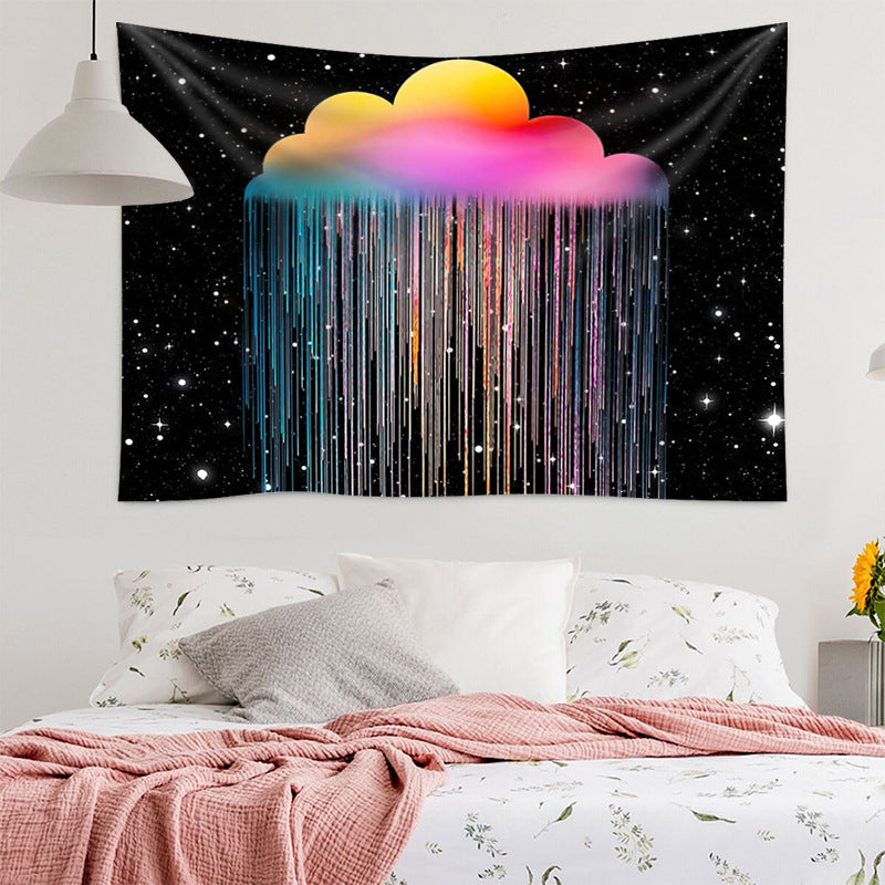 Clouds Rainbow Tapestry , Aesthetic Wall Tapestry, Galaxy Space Wall Hanging , Psychedelic College Dorm Wall Décor For  Bedroom Dorm Kids