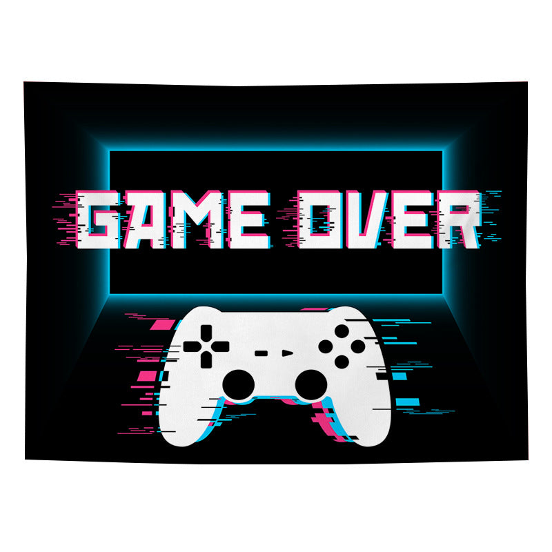 Game Over Tapestry, Game Wall Hanging , Game Over Backdrop , Gaming  Wall Tapestry ,  Cool Gaming  Mandala, for Gamer Room Décor, Kids