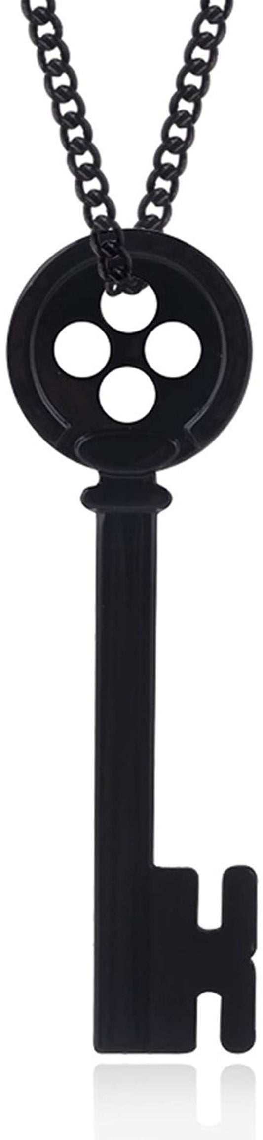 Movie Coraline Necklace Pendants Black, Button Key Skull -Nightmare Before Christmas -Choker Kingdom Hearts Jewelry Gift