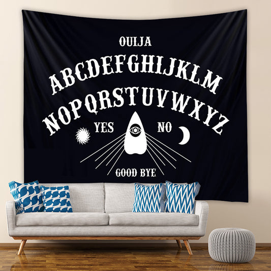 Ouija Tapestry, Ouija Spirit Board t Wall Hanging, Black and White Tapestry, Witchcraft  Cloth, Occult Tapestries for Living Room Décor