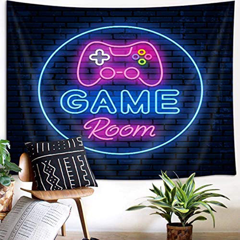 Gamer Room Tapestry , Cool Neon Gaming Wall Hanging,  Fluorescent UV Tapestry,  Game Zone Mandala  for Living Room Bedroom Kids Boys Room