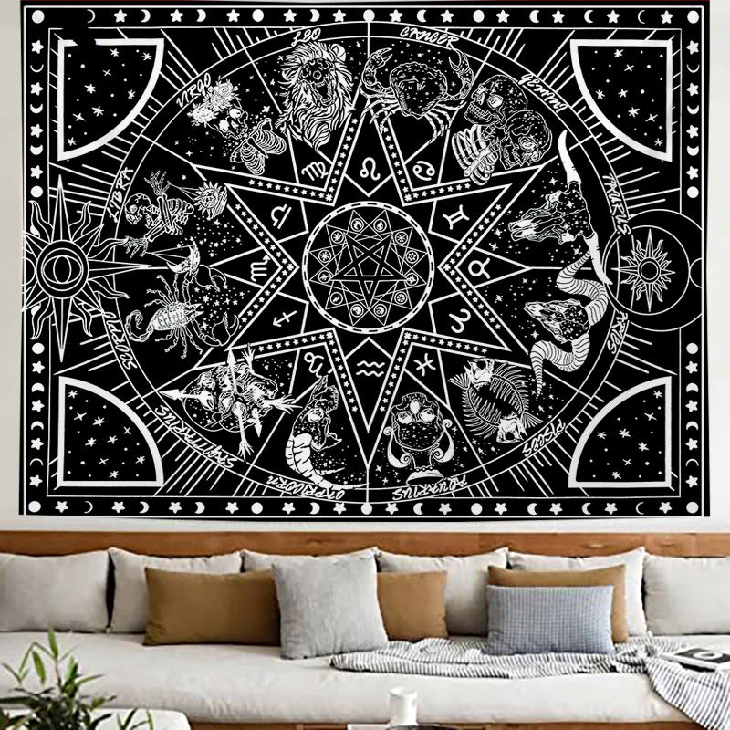 Constellation Stars Tapestry, Witchy Aesthetic Wall Tapestry, Tarot Card Cloth, Zodiac Astrology Wall Hanging Décor for Living Room, Dorm