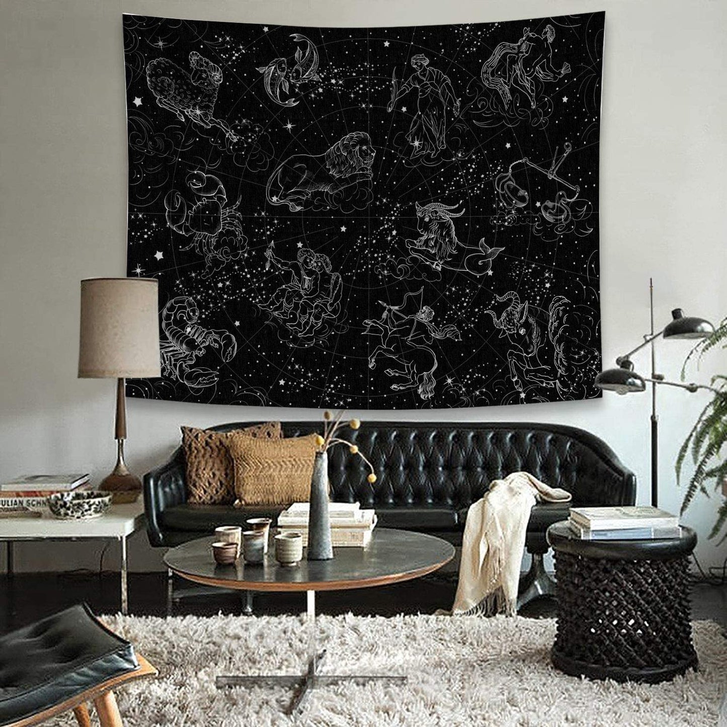 Zodiac Tapestry ,Constellation Stars Wall Hanging , Aesthetic Wall Art, Astrology, Witch, Pagan, Wall Hanging Tapestry for Bedroom , Dorm