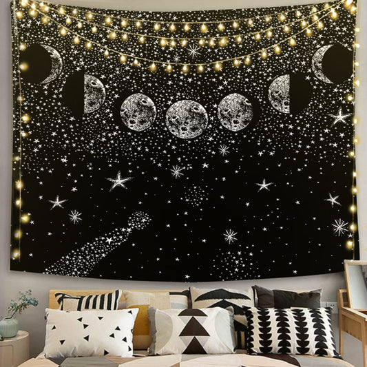 Moon Phase Tapestry ,Constellation Stars Wall Hanging  ,Tarot Card Cloth , Witch, Pagan, Wall Hanging Tapestry for Bedroom , Dorm
