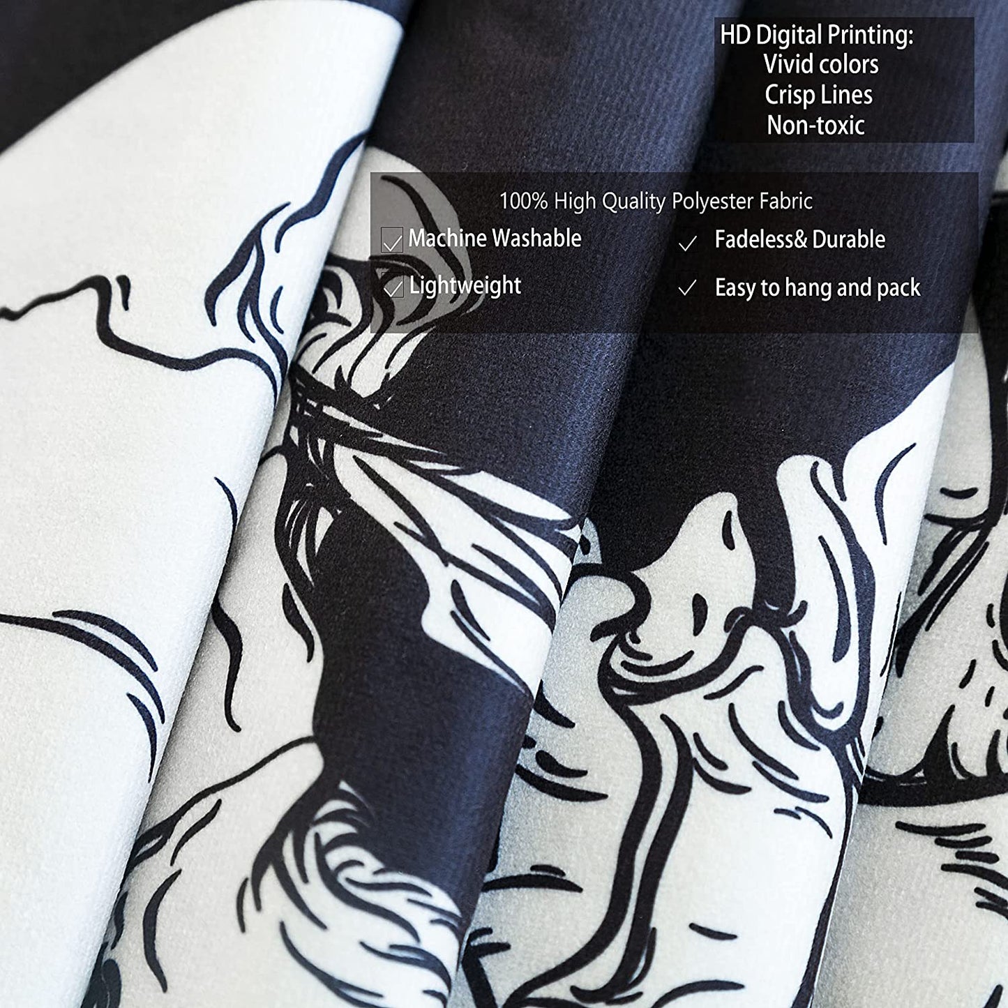 Party Under The Celestial Sun Moon Tapestry, Skeleton Tapestries, Skull Wall Hanging, Tarot Cloth, Flower Dark Goth Trippy Art Tapestry