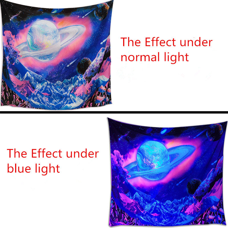 Blacklight UV Tapestry, Three of Life Tapestry, Elephantc Wall Hanging, Fluorescent Tapestry, Wall Art, Party Décor, for Living Room