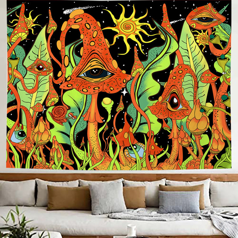 Psychedelic Mushroom Tapestry Eyes Tapestry , Trippy Colorful Night Sky Tapestries, Abstract Wall Hanging , Hippie Mandala, for Dorm
