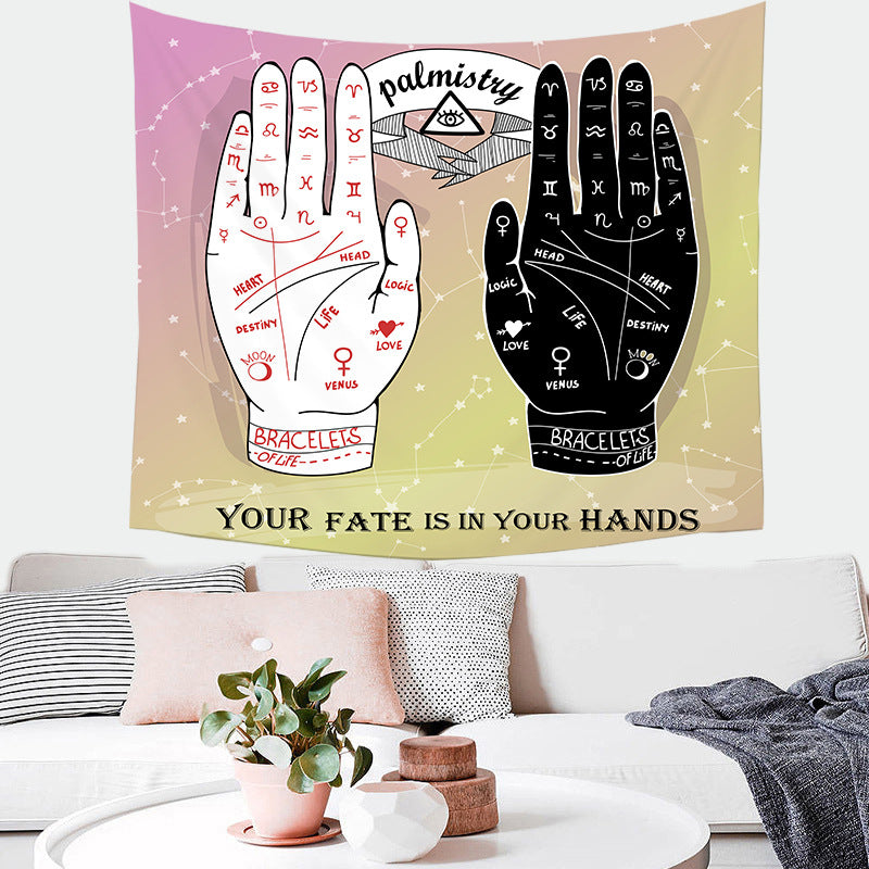 Palmistry Wall Tapestry, Your Fate Is In Your Hand, Palm Reading Wall Hanging Poster, Print Wall Art Décor, Astrology Wall Art