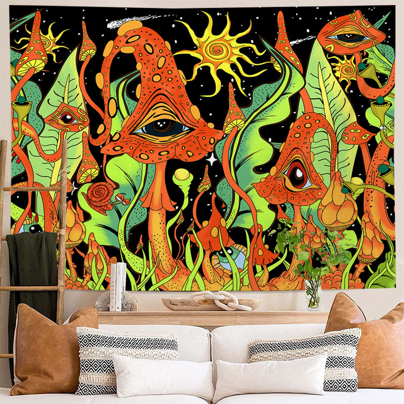 Psychedelic Mushroom Tapestry Eyes Tapestry , Trippy Colorful Night Sky Tapestries, Abstract Wall Hanging , Hippie Mandala, for Dorm