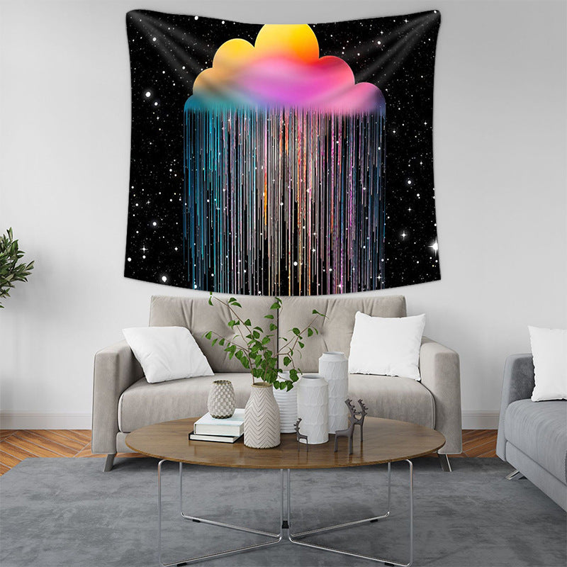 Clouds Rainbow Tapestry , Aesthetic Wall Tapestry, Galaxy Space Wall Hanging , Psychedelic College Dorm Wall Décor For  Bedroom Dorm Kids