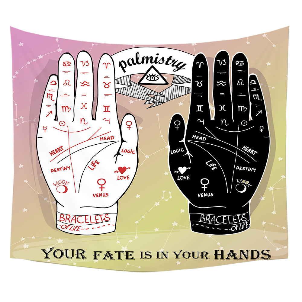 Palmistry Wall Tapestry, Your Fate Is In Your Hand, Palm Reading Wall Hanging Poster, Print Wall Art Décor, Astrology Wall Art