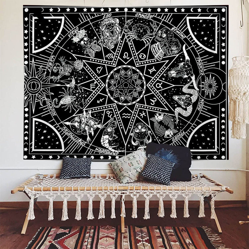 Constellation Stars Tapestry, Witchy Aesthetic Wall Tapestry, Tarot Card Cloth, Zodiac Astrology Wall Hanging Décor for Living Room, Dorm