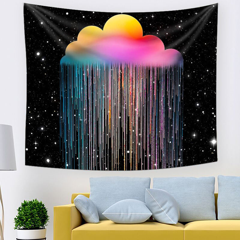 Clouds Rainbow Tapestry , Aesthetic Wall Tapestry, Galaxy Space Wall Hanging , Psychedelic College Dorm Wall Décor For  Bedroom Dorm Kids