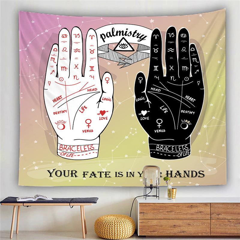 Palmistry Wall Tapestry, Your Fate Is In Your Hand, Palm Reading Wall Hanging Poster, Print Wall Art Décor, Astrology Wall Art