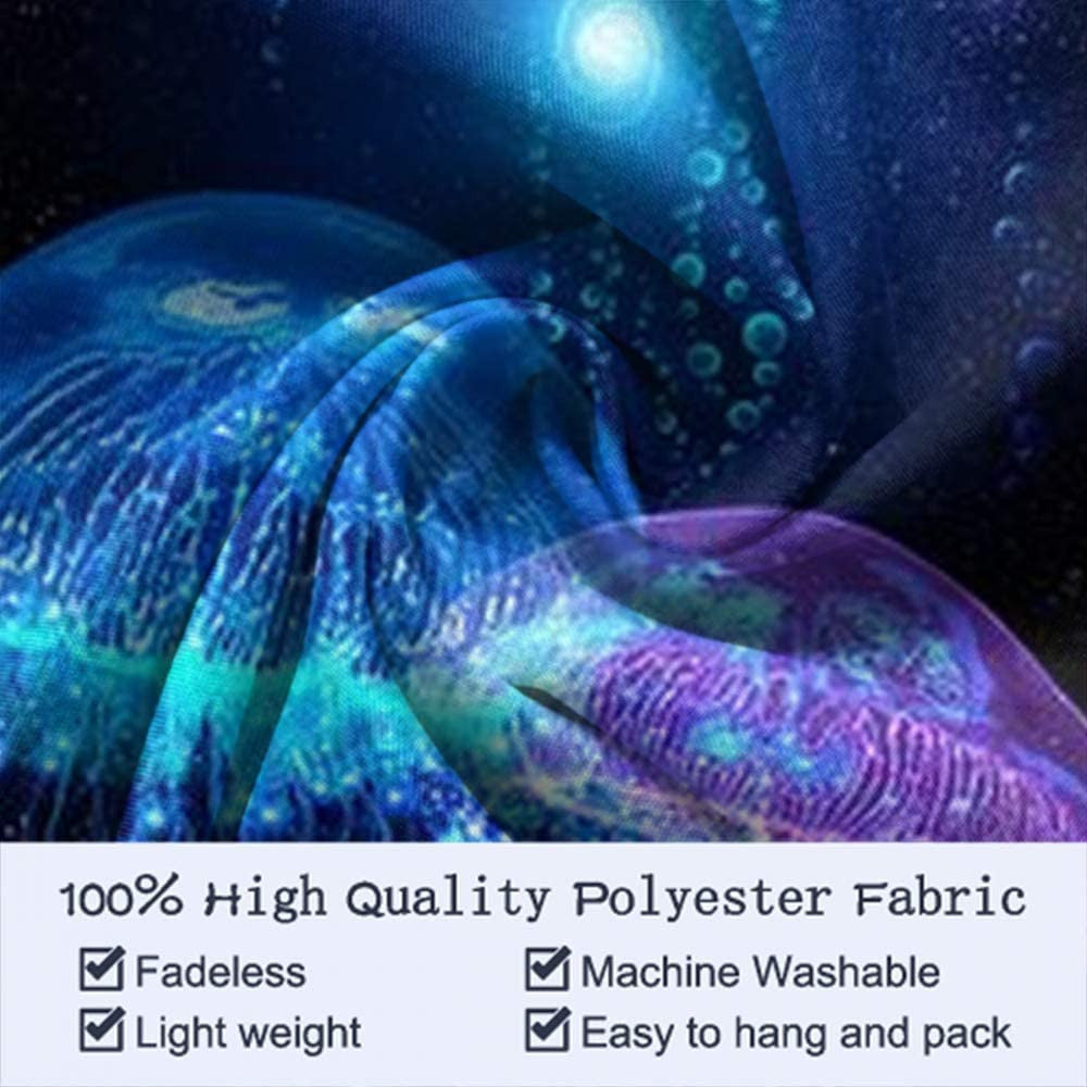 Cosmic Galaxy Undersea Sea Jellyfish Wall Tapestry, Blacklight UV Tapestry, Trippy Tapestry Blue, Fluorescent  Art, Party Décor, for Room