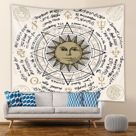 Sun Tapestry,  Wall Hanging Tapestry, Mysterious Hippie Bohemian Art Print, Tarot Cloth, Trippy  Tapestries For Bedroom Living Room Dorm