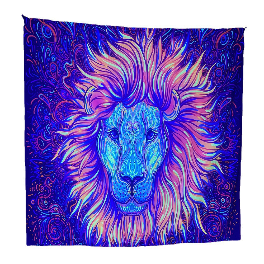 Ultraviolet Tapestry, Glowing Under Fluorescent Wall Hangings, Psychedelic Tapestry, Creative Gifts,Black Light Skull, UV Party Decor