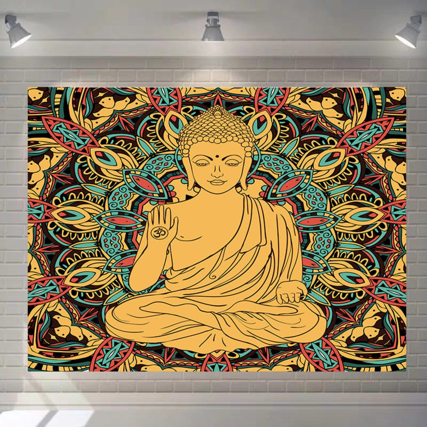 Buddha Tapestry, Buddhist Wall Hanging , Spiritual Wall Art , Meditation Room Décor, Tibetan Mandala, Yoga Mat, Zen Buddhism