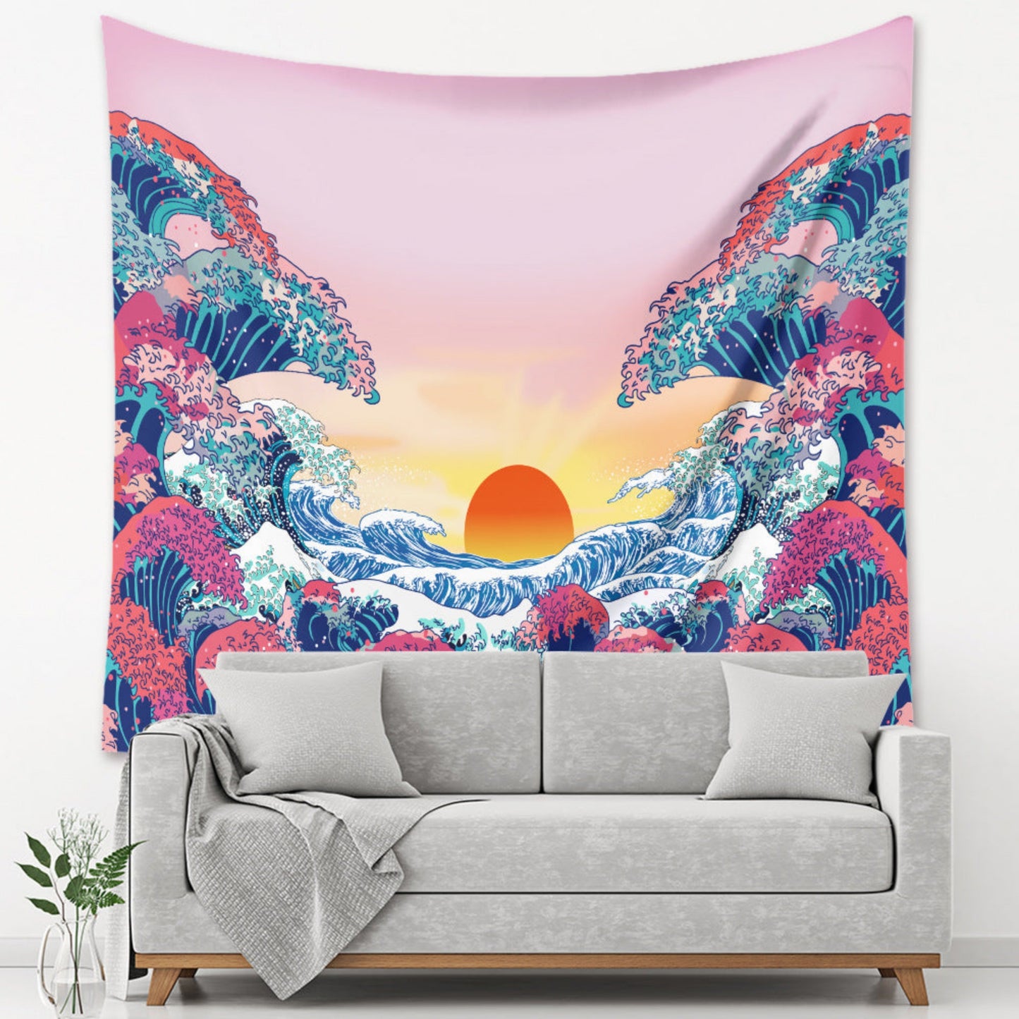 Wave off Kanagawa Tapestry, Japanese Style, Ukiyo-e Artwork, The Great Wave off Kanagawa Bohemian Wall Hanging Bedroom