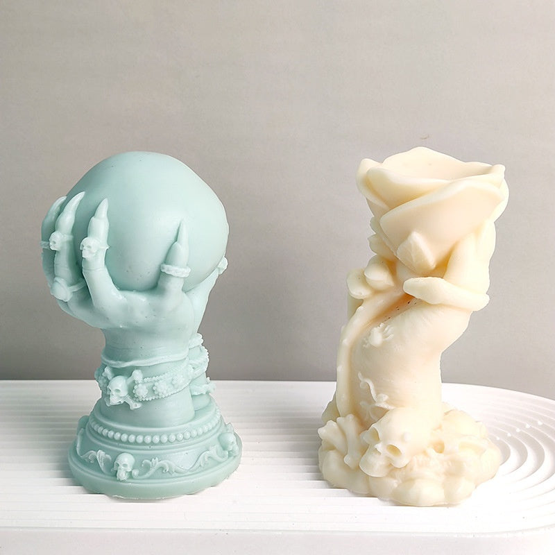 Candle Soap Chocolate Mould Mold ,Rose Ghost Claw Magic Hand Monster Silicone Mold Diy Skeleton Helloween Molds Silikonform