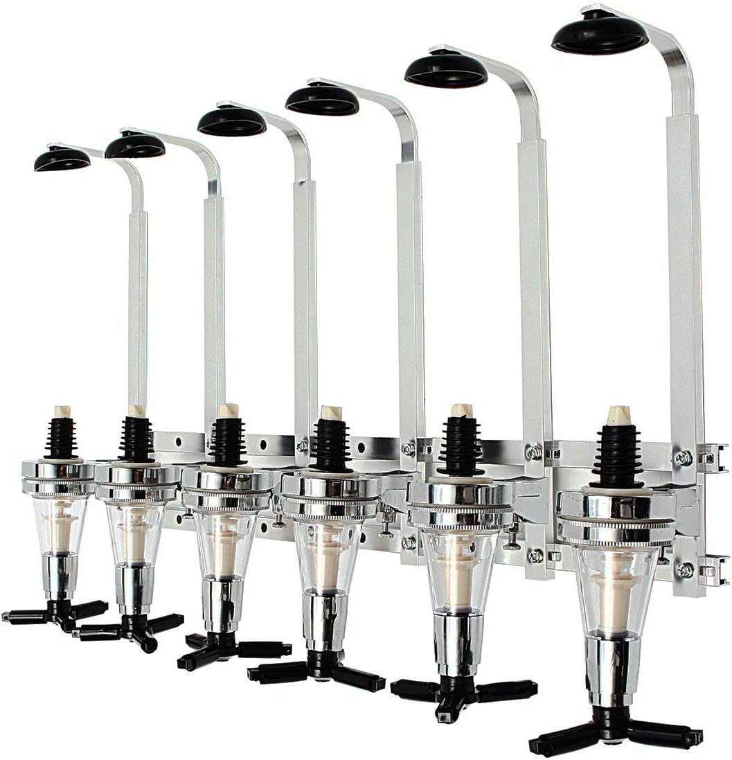 6 Bottles Bar Beverage Liquor Drinks Dispenser Wine Alcohol Shot Pourer Rack Wall Mounted