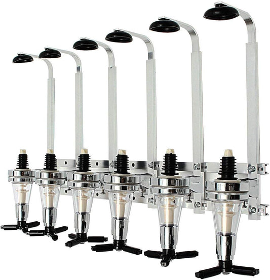 6 Bottles Bar Beverage Liquor Drinks Dispenser Wine Alcohol Shot Pourer Rack Wall Mounted