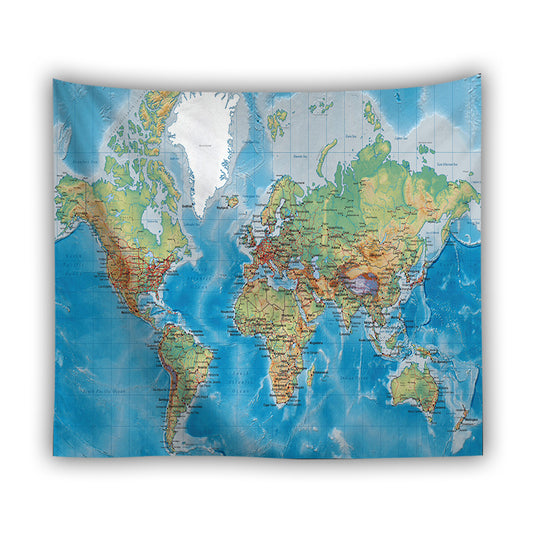 World Map Tapestry, Map Tapestry Wall Hanging, Modern Large Wall Decoration, Map Art, World Map Gift, for Living Room Bedroom Dorm