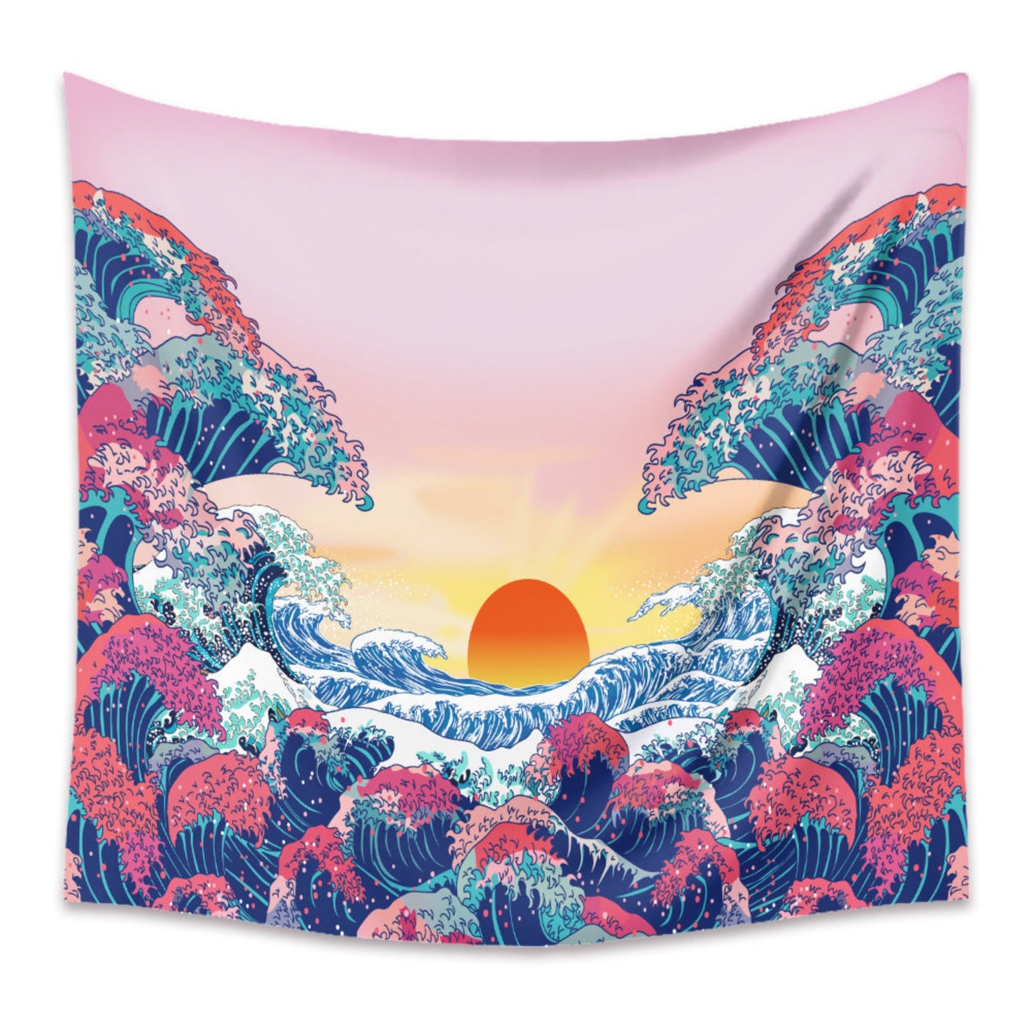 Wave off Kanagawa Tapestry, Japanese Style, Ukiyo-e Artwork, The Great Wave off Kanagawa Bohemian Wall Hanging Bedroom