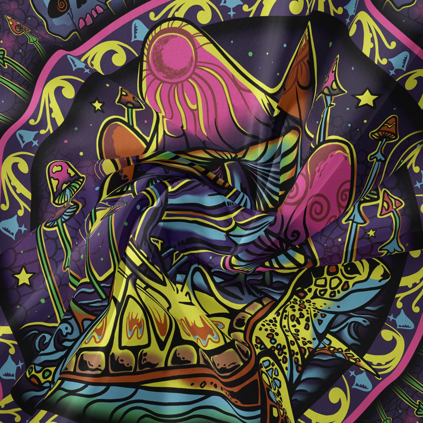 Psychedelic Trippy Mushroom Tapestry, Skull Tapestry Wall Hanging, Aesthetic Hippie Abstract Cool Fantasy Decor for Bedroom Living Room