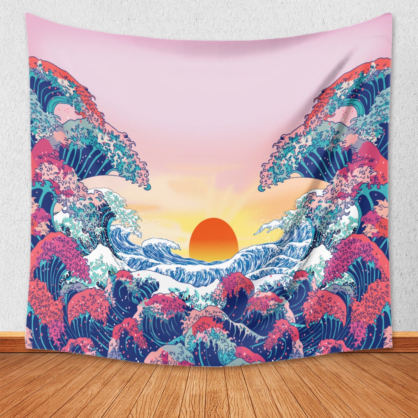 Wave off Kanagawa, Japanese Style, Ukiyo-e Artwork, The Great Wave off Kanagawa Bohemian Wall Hanging