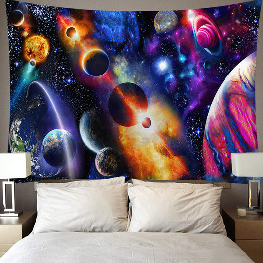 Galaxy Tapestry, Space Landscape Tapestry, Planet Wall Hanging ,Starry Stars Tapestry, Aesthetic, Colorful for Home Décor, Bedspread, Dorm