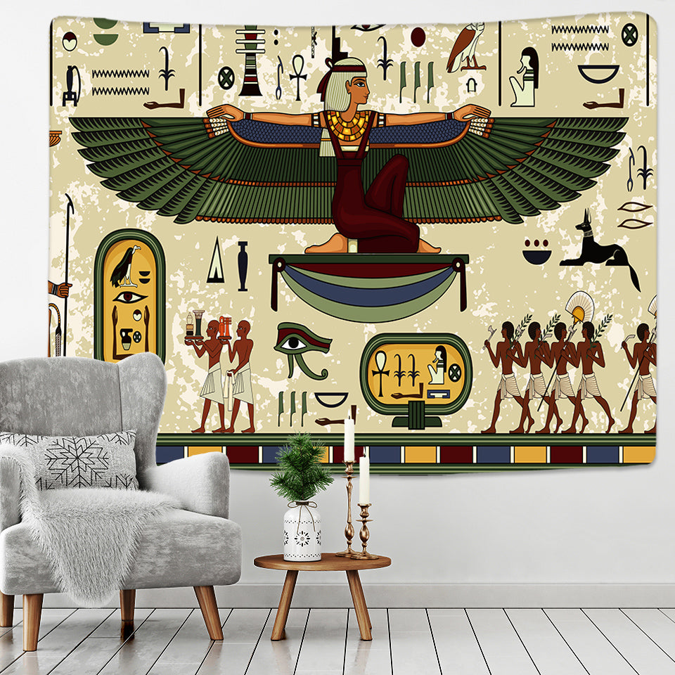 Egyptian Tapestry Wall Hanging, Ancient Hieroglyphic Gods Tapestry Wall Hanging Tapestries for Home Bedroom Living Room Dorm Office Decor